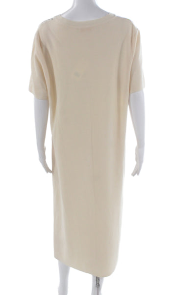 Tory Burch Womens Beige Tee Dress Crew Neck Short Sleeve Size XL