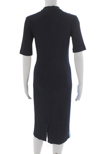 Boss Hugo Boss Women Bodycon Striped Black Dress Short Sleeve Size S