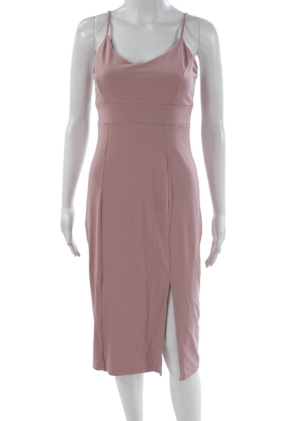 Susana Monaco Women Sheath Slip Dress Pink Sleeveless Solid Polyester Size S