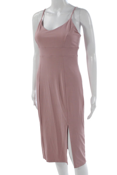 Susana Monaco Women Sheath Slip Dress Pink Sleeveless Solid Polyester Size S