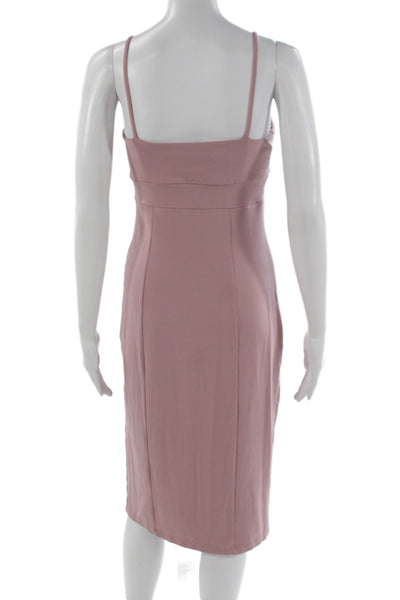Susana Monaco Women Sheath Slip Dress Pink Sleeveless Solid Polyester Size S