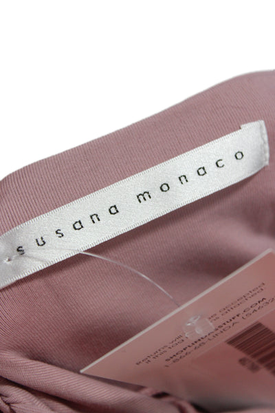 Susana Monaco Women Sheath Slip Dress Pink Sleeveless Solid Polyester Size S