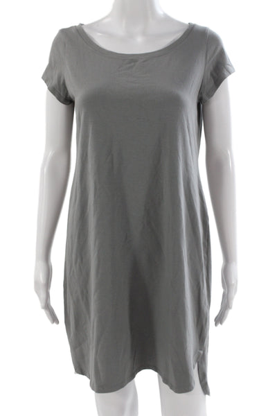 Eileen Fisher Women T-Shirt Dress Gray Short Sleeve Petite Size S