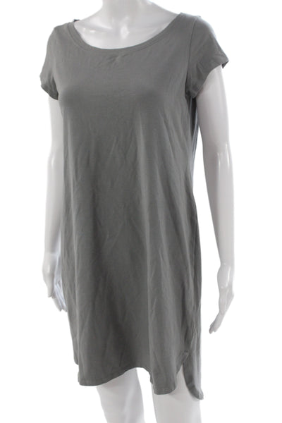 Eileen Fisher Women T-Shirt Dress Gray Short Sleeve Petite Size S