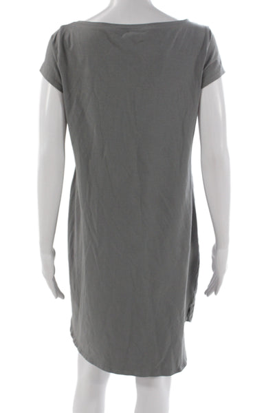 Eileen Fisher Women T-Shirt Dress Gray Short Sleeve Petite Size S