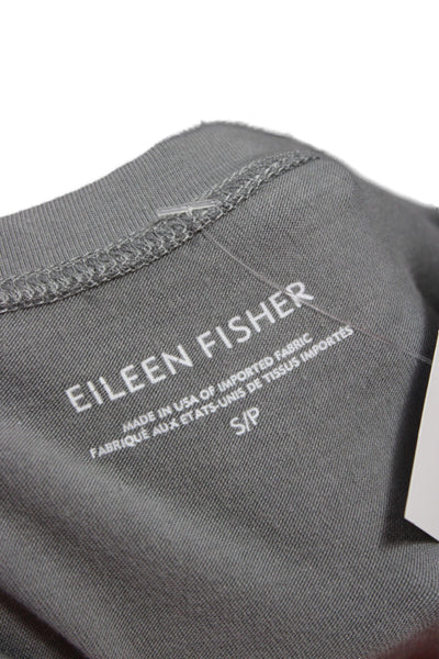 Eileen Fisher Women T-Shirt Dress Gray Short Sleeve Petite Size S