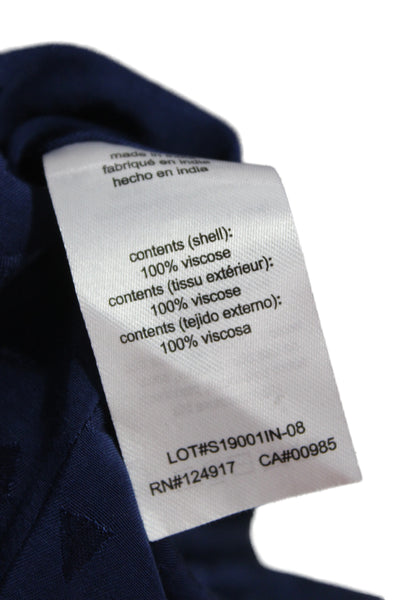 ONIA Womens Slip Dress Dark Blue Satin Square Neck Knee Length Petite Size S