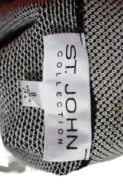 St John Collection Women Pencil Skirt Gray Herringbone Size 8