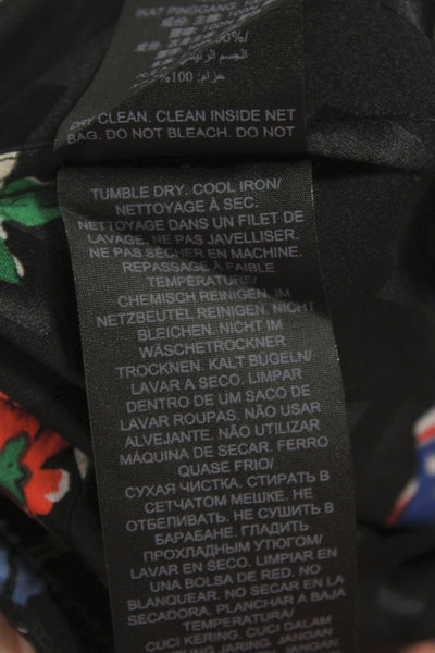 Tory Burch Womens Silk Floral Wrap Flare Skirt Black Size 2