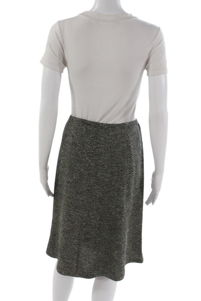 St. John Collection Womens A-Line Skirt Dark Gray Cotton Wool Size 2