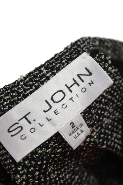 St. John Collection Womens A-Line Skirt Dark Gray Cotton Wool Size 2