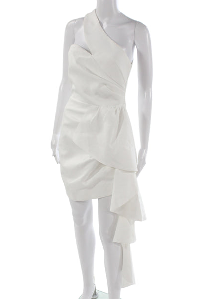 Elliatt Womens Mini Satin Sleeveless White Dress Size S