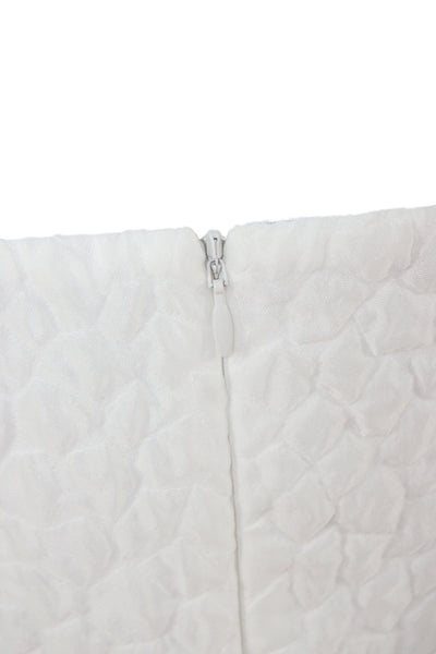 Theia Women A-Line Fit & Flare Mid-Calf White Sleeveless Dress Size 4