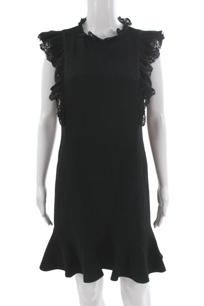 Rebecca Taylor Women Fit & Flare Dress Black High Neck Sleeveless Size 6