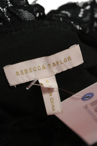 Rebecca Taylor Women Fit & Flare Dress Black High Neck Sleeveless Size 6