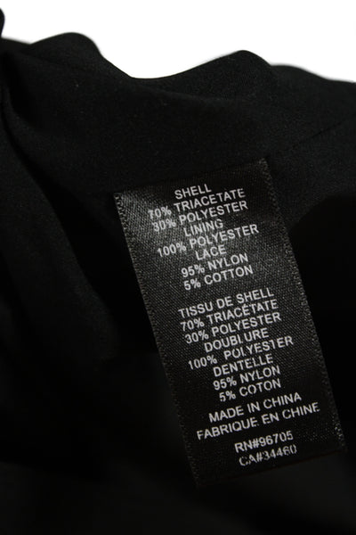 Rebecca Taylor Women Fit & Flare Dress Black High Neck Sleeveless Size 6