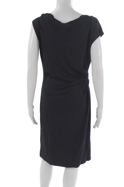 Lafayette 148 New York Women Sheath Dark Blue Mid Calf Dress Size 6
