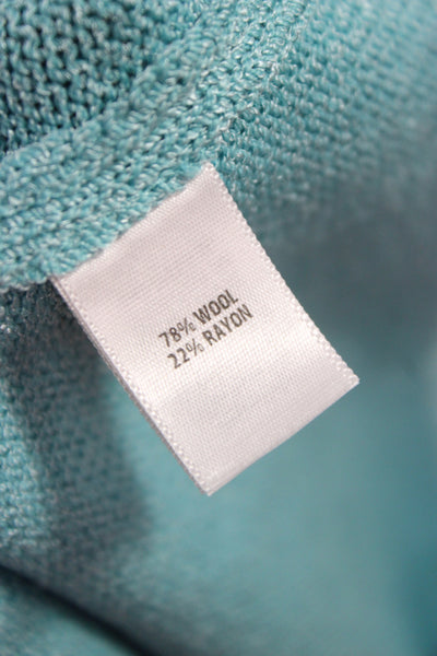 St. John Collection Women Sleeveless Sheath Sweater Dress Light Blue Size 10