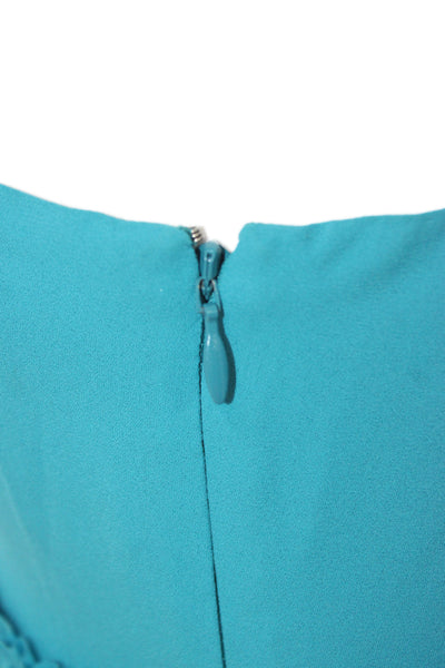 Cinq A Sept Women Sundress Slip V-Neck Sleeveless Short Blue Zip Size 10