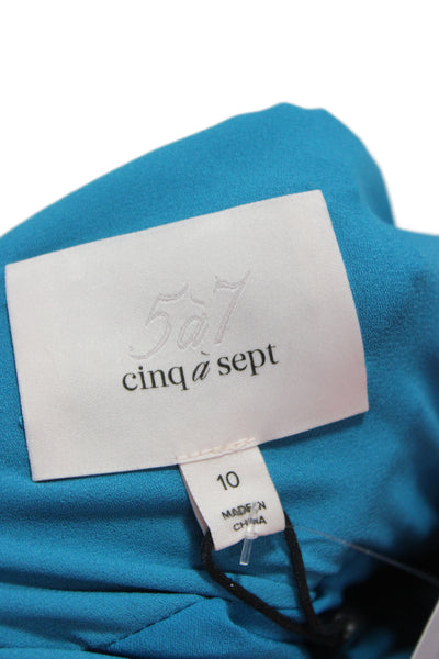 Cinq A Sept Women Sundress Slip V-Neck Sleeveless Short Blue Zip Size 10