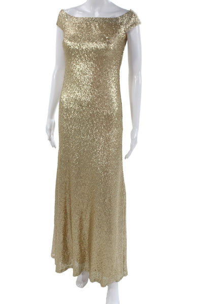 Theia Women Sheath Maxi Dress Beige Wool Rayon Size 6