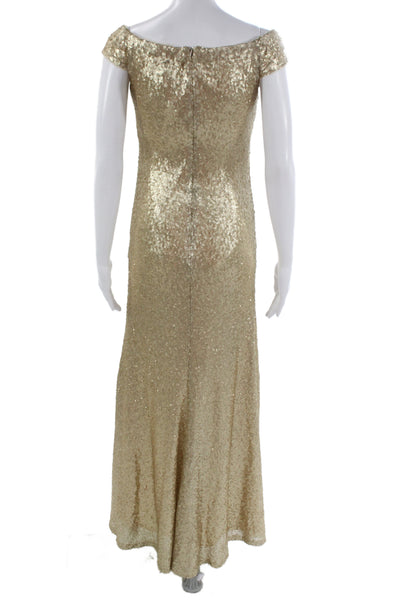 Theia Women Sheath Maxi Dress Beige Wool Rayon Size 6