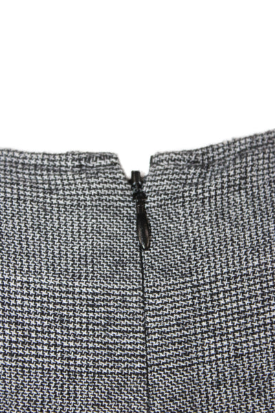 Theory Womens A-Line Fit & Flare Dark Gray Herringbone Dress Size 10 Tall