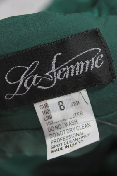 La Femme Womens Ball Gown Dress Green Sleeveless Zip Long Size 8