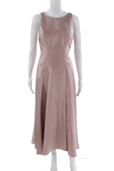 Adrianna Papell Women A-Line Fit and Flare Pink Long Sleeveless Dress Size 6