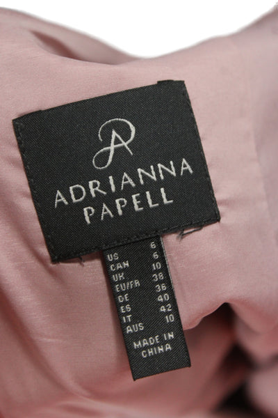 Adrianna Papell Women A-Line Fit and Flare Pink Long Sleeveless Dress Size 6