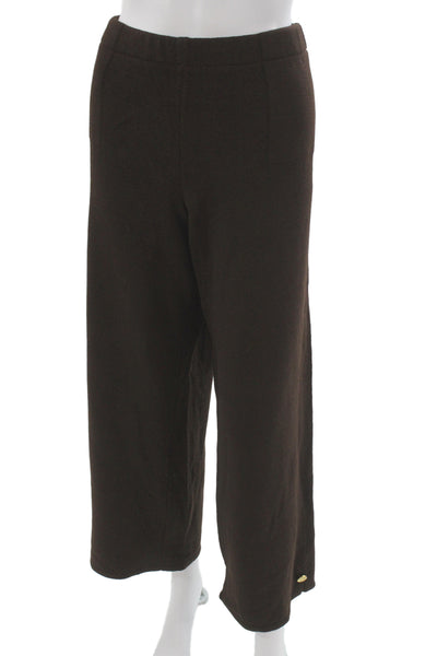 St. John Sport Womens Cropped Brown Wool Blend Pants Size 12