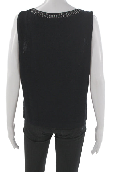 St. John Women 2 Piece Black Cotton Polyester Blazer Crew Neck Size M