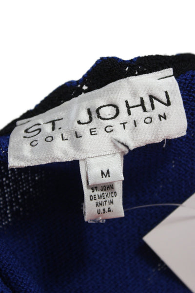 St. John Collection Womens Designer Basic Sleeveless Tank Blue Wool Size M