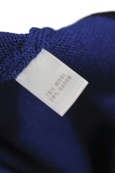 St. John Collection Womens Designer Basic Sleeveless Tank Blue Wool Size M