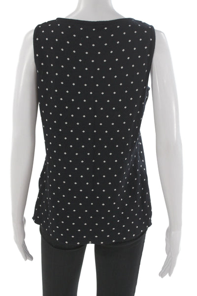 St. John Collection Womens Basic Sleeveless Cotton Tank Black Round Neck Size S