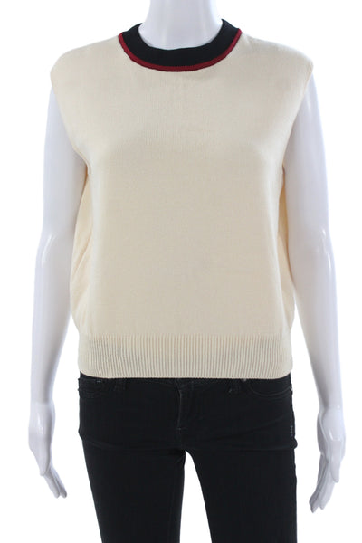 St. John Collection By Marie Gray Women Beige Sleeveless Ringer Top Size M