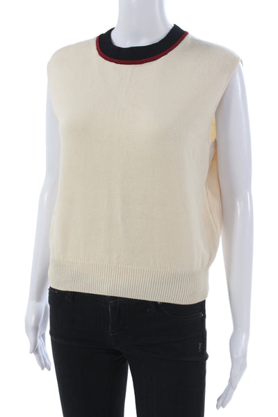 St. John Collection By Marie Gray Women Beige Sleeveless Ringer Top Size M