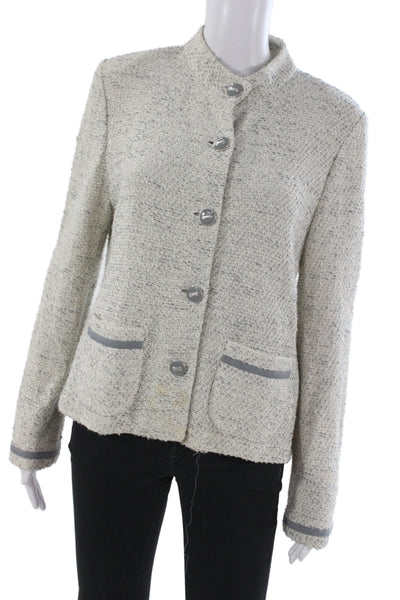 St. John Collection Women Beige Tweed Button Jacket Size 12