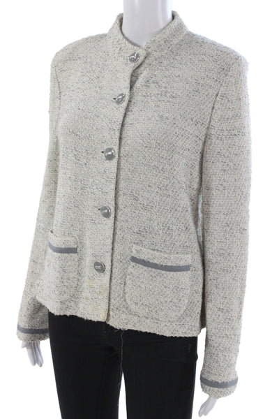 St. John Collection Women Beige Tweed Button Jacket Size 12