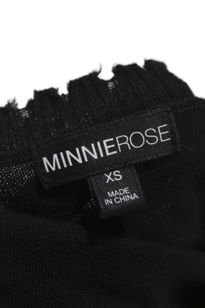 Minnie Rose Women Sleeveless Tank Black Crewneck Cashmere Blend Size XS