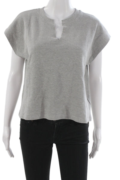 Daydreamer Women Basic Gray Cotton Cashmere Crew Neck T-Shirt Size S