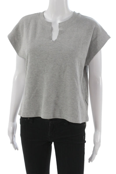 Daydreamer Women Basic Gray Cotton Cashmere Crew Neck T-Shirt Size S