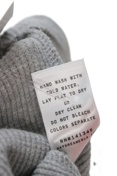 Daydreamer Women Basic Gray Cotton Cashmere Crew Neck T-Shirt Size S