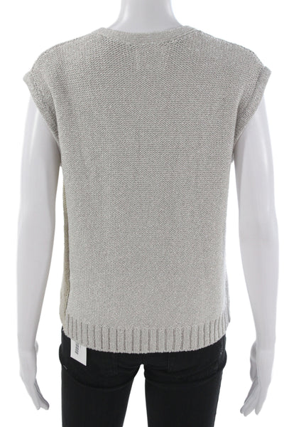 Stone & Sky Unisex Gray Metallic V-Neck Sweater Vest 70% Viscose Size M