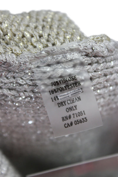 Stone & Sky Unisex Gray Metallic V-Neck Sweater Vest 70% Viscose Size M