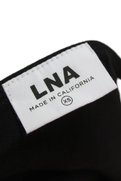 LNA Women Cropped Jersey Black Cotton Short Sleeve Top Size XS