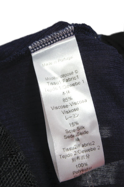 Kenzo Women Dark Blue Short Sleeve T-Shirt Round Neck Designer Size L