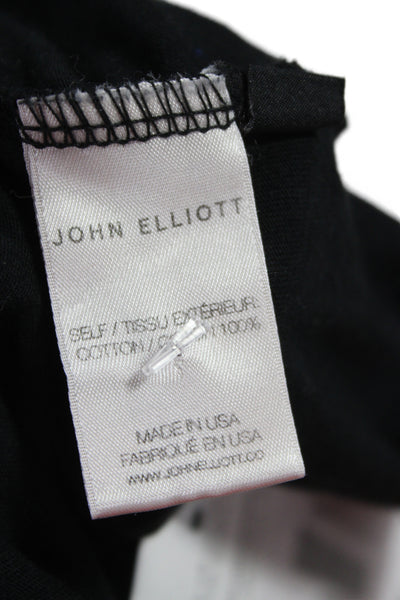 John Elliott Womens Black Short Sleeve T-Shirt Polyester Spandex Size 2