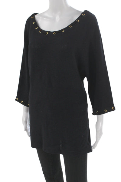 St. John Collection Unisex Pullover Sweater Black 3/4 Sleeve Size L