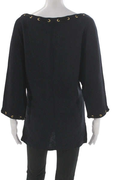 St. John Collection Unisex Pullover Sweater Black 3/4 Sleeve Size L